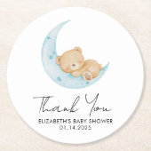 Pastel Balloon Baby Shower ラウンドペーパーコースター (正面)