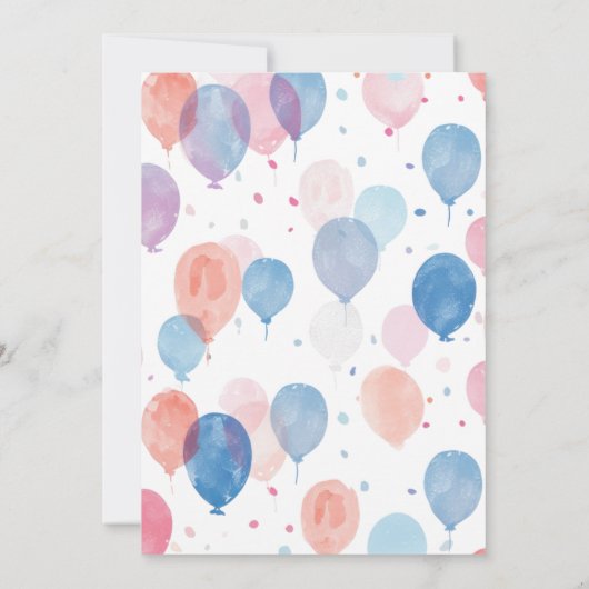 Pastel Balloon First Birthday Invitation 招待状 (裏面)
