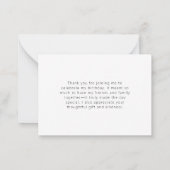 Pastel Balloons Birthday Budget Thank You ノートカード (裏面)