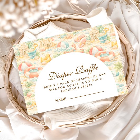 Pastel Beach Animals  Diapper Raffle エンクロージャーカード