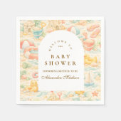 Pastel Beach Animals s Baby Shower スタンダードカクテルナプキン (正面)