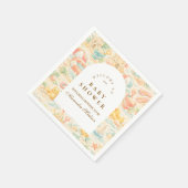 Pastel Beach Animals s Baby Shower スタンダードカクテルナプキン (角)