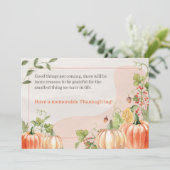 Pastel Beige Floral Thanksgiving シーズンカード (スタンド正面)