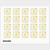 pastel beige Whimsical Pastel Stickers Babyshower  スクエアシール (シート)