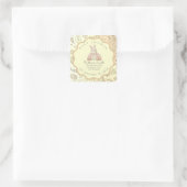 pastel beige Whimsical Pastel Stickers Babyshower  スクエアシール (バッグ)