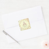 pastel beige Whimsical Pastel Stickers Babyshower  スクエアシール (封筒)