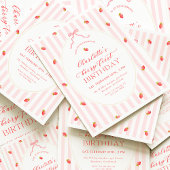 Pastel Berry First Birthday Invitation 招待状