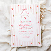Pastel Berry First Birthday Invitation 招待状