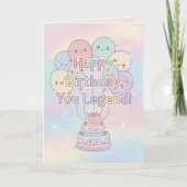 Pastel Birthday Card – Happy Birthday, You Legend! カード (正面)
