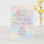 Pastel Birthday Card – Happy Birthday, You Legend! カード (黄色い花)
