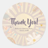 Pastel Birthday Girl Pink Thank You Round Sticker ラウンドシール (正面)