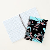 Pastel Black Blue Pink Grey abstract ノートブック (内部)