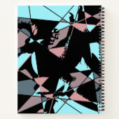Pastel Black Blue Pink Grey abstract ノートブック (裏面)