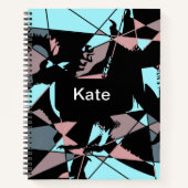 Pastel Black Blue Pink Grey abstract  ノートブック (正面)