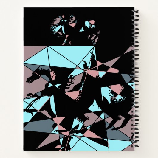 Pastel Black Blue Pink Grey abstract  ノートブック (裏面)