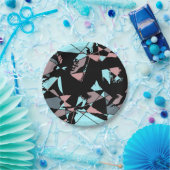 Pastel Black Blue Pink Grey abstract ペーパープレート (パーティー)