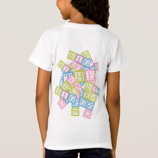 Pastel Block Letters Big One First Birthday Tシャツ (裏面)