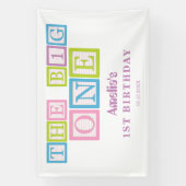 Pastel Block Letters The Big One First Birthday  横断幕 (縦)