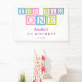 Pastel Block Letters The Big One First Birthday  横断幕 (インサイチュ)
