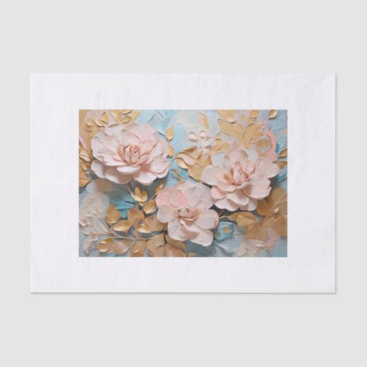 Pastel bloemen decoupage tissue papier 薄葉紙 (正面)