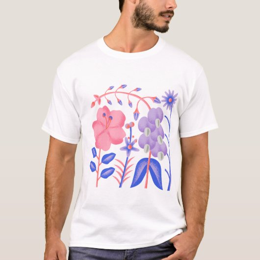 "Pastel Bloom Garden" Tシャツ (正面)