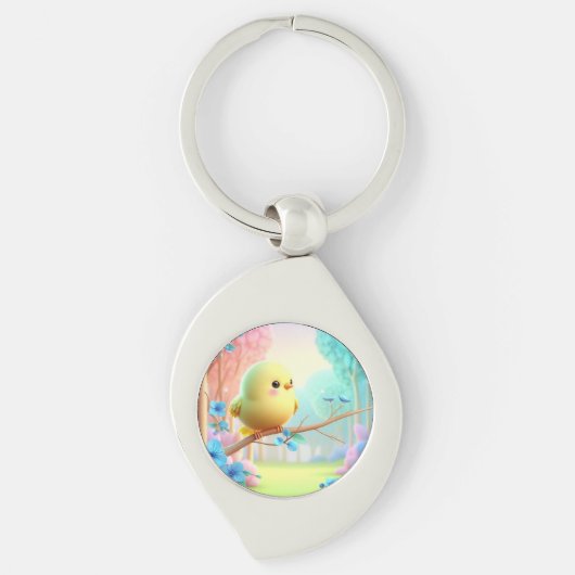 Pastel Bloom Keychain — Floral Charm for Bags & Ke キーホルダー (正面)