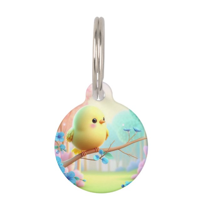 Pastel Bloom Keychain — Floral Charm for Bags & Ke ペット　ネームタグ (正面)