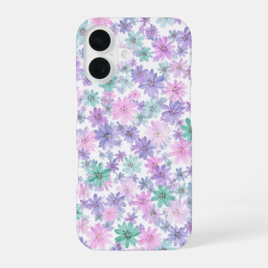 Pastel Bloom – Soft Floral Pattern Phone Case iPhone 16ケース (裏面)