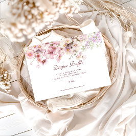 Pastel Blossom Baby Shower Diapper Raffle エンクロージャーカード