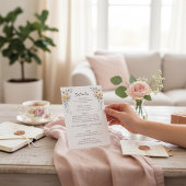 Pastel Blossom Botanical Wedding Details Card エンクロージャーカード