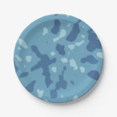 Pastel Blue Abstract Camo Pattern  ペーパープレート (正面)