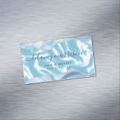 Pastel Blue Agate Silver Glitter Luxury マグネット名刺 (インサイチュ)