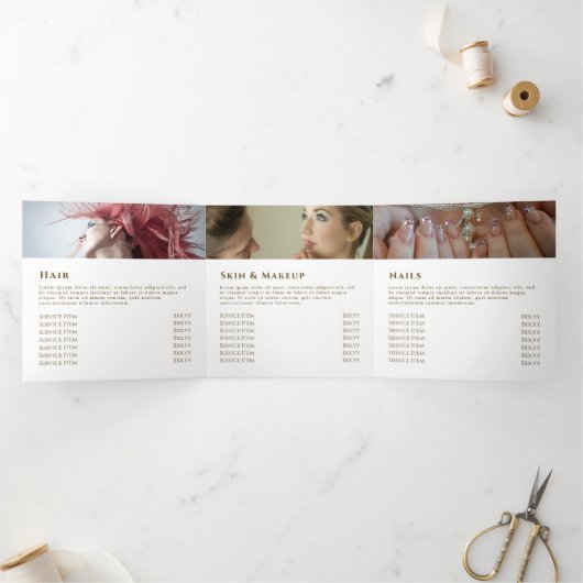 pastel blue Agate Trifold Brochure 三つ折りカード (内部)