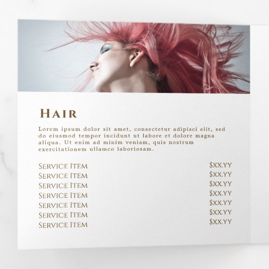 pastel blue Agate Trifold Brochure 三つ折りカード (内部最初)