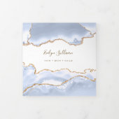 pastel blue Agate Trifold Brochure 三つ折りカード (カバー)