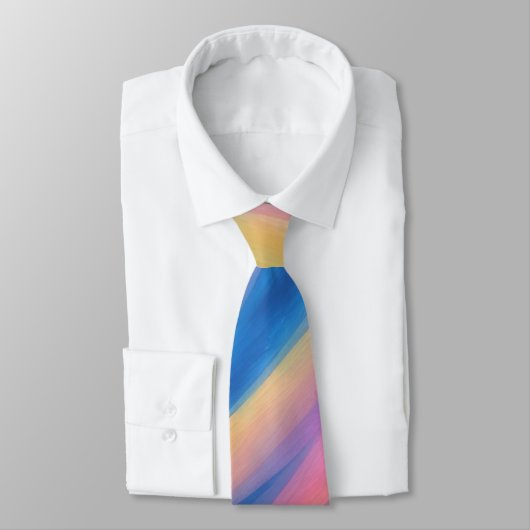 Pastel Blue and Pink Artsy Tie ネクタイ (タイ)