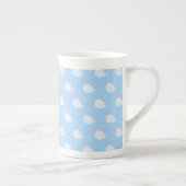 Pastel Blue and Pink Teapot Pattern ボーンチャイナマグカップ (右)