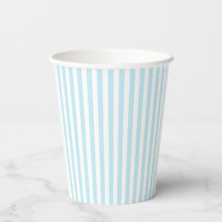 Pastel Blue and White Striped Paper Cups 紙コップ