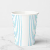 Pastel Blue and White Striped Paper Cups 紙コップ (左)