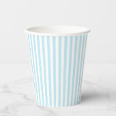 Pastel Blue and White Striped Paper Cups 紙コップ (正面)