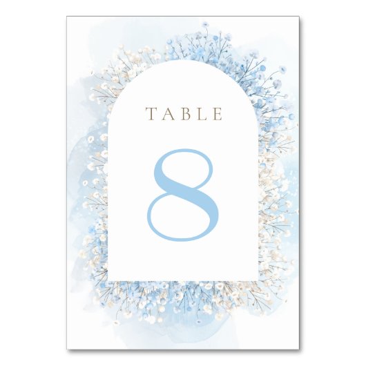 pastel blue baby's breath table number テーブルナンバー (正面)