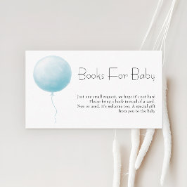 Pastel Blue Balloon Boy Baby Shower Books Request エンクロージャーカード