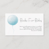 Pastel Blue Balloon Boy Baby Shower Books Request エンクロージャーカード (正面)