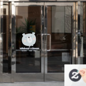 Pastel Blue Bear Face Text for Baby Room, Birth ウィンドウサイン (オフィスドア)