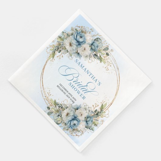 Pastel blue boho florals eucalyptus gold party   (コーナー)