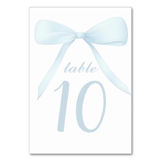 pastel blue bow Table Numbers テーブルナンバー (裏面)