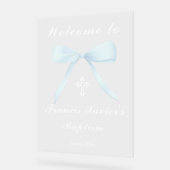 pastel blue bow welcome to the Baptism アクリルサイン (傾斜)