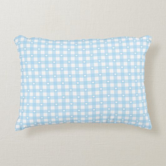 Pastel Blue Checks アクセントクッション (正面)