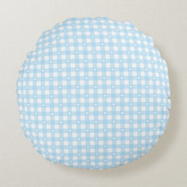 Pastel Blue Checks ラウンドクッション