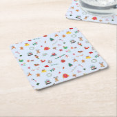 Pastel blue Christmas home decoration  スクエアペーパーコースター (アングル)